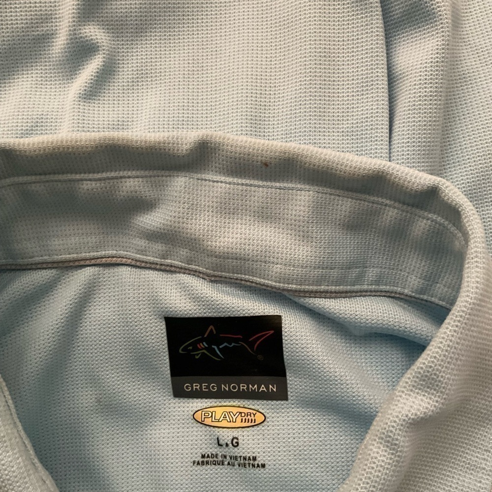 Men’s used size L large blue polo shirt pocket Greg. Norman - Picture 2 of 3